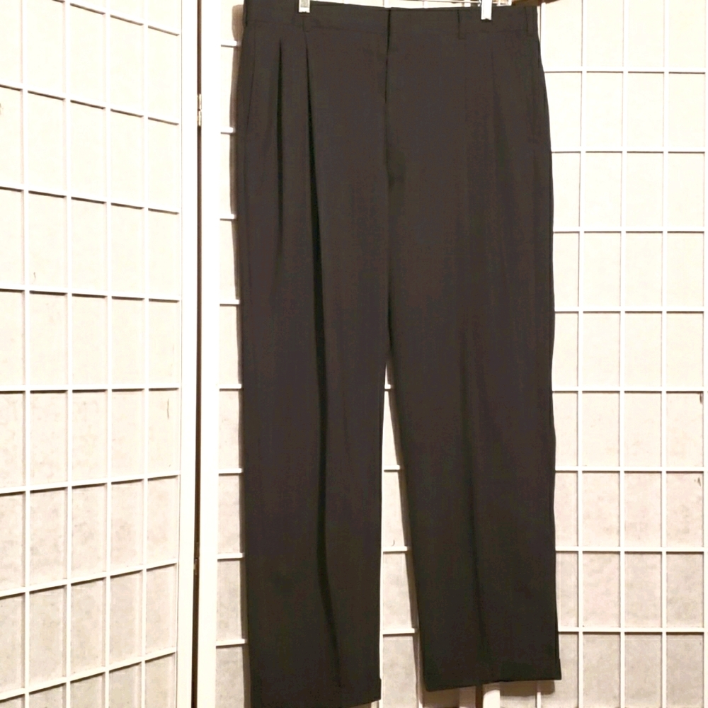 MEN'S 100% WOOL GREY PINSTRIPE PANTS SZ 36